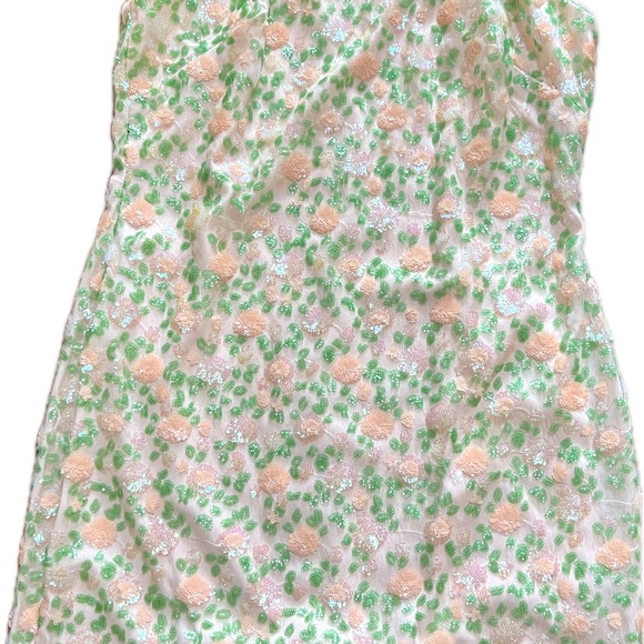 NWTS Badgley Mischka Sequinned Halter Dress Size 16 Multi Bloom MSRP $375 - Picture 6 of 10